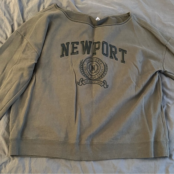 Garage Soft Terry Off Shoulder Sweatshirt - Picture 1 of 5